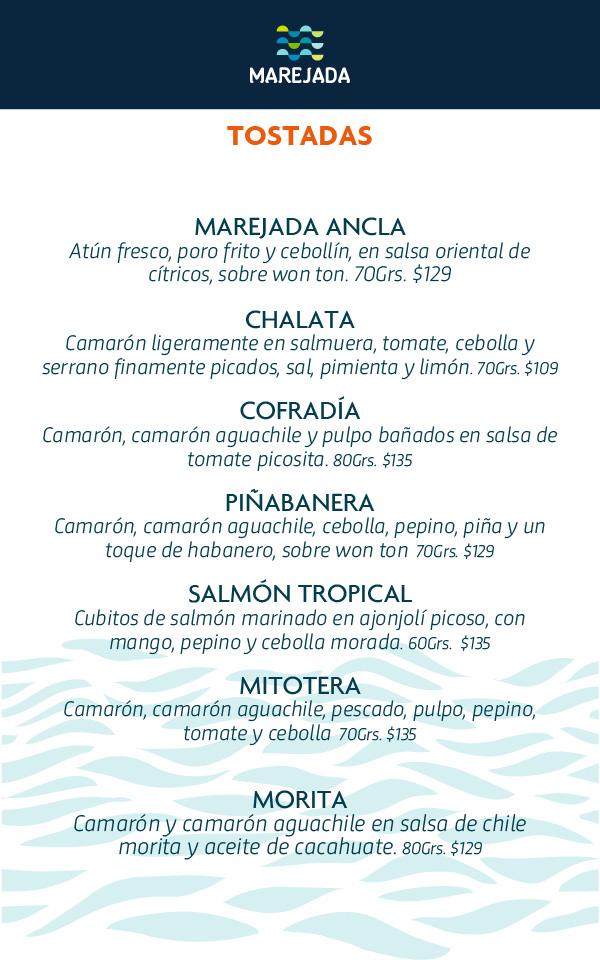 Marejada menu comida