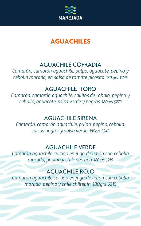 Marejada menu comida