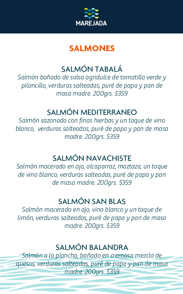 Marejada menu comida