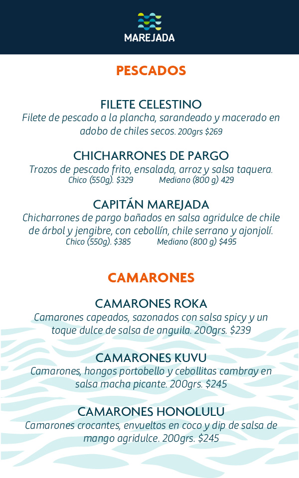 Marejada menu comida
