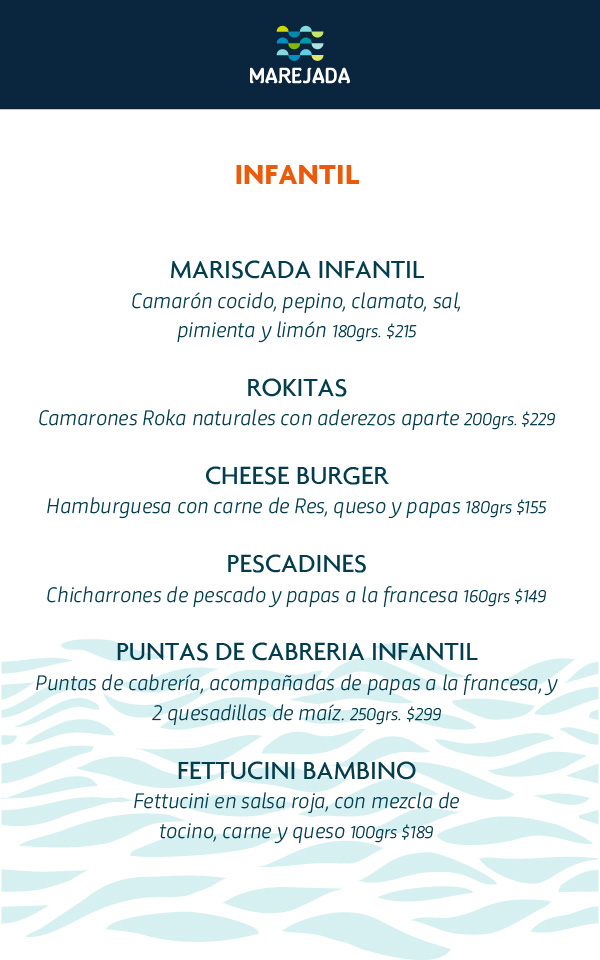 Marejada menu comida